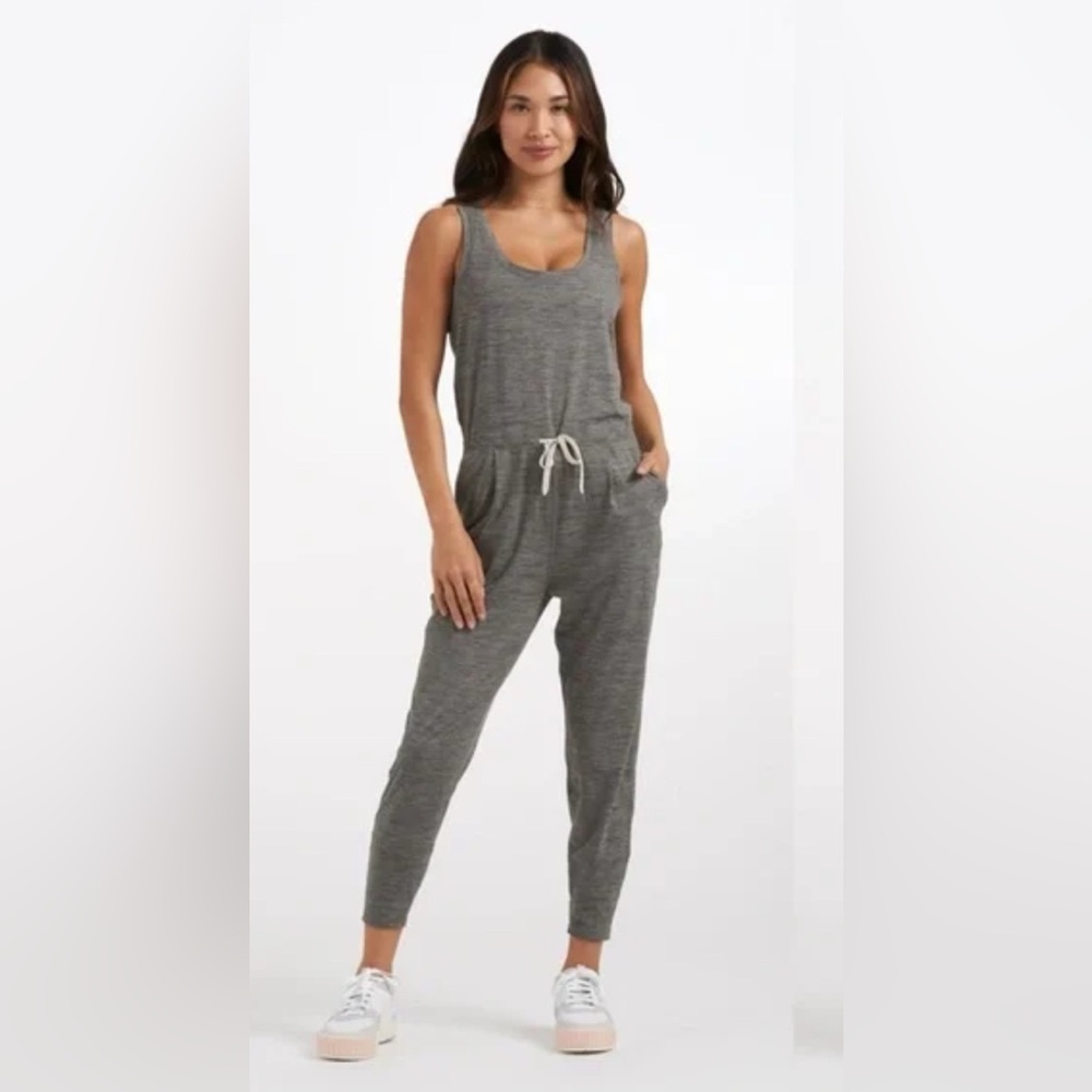 Vuori Lux Harem Jumpsuit in heather gray